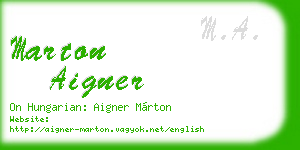marton aigner business card