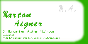 marton aigner business card